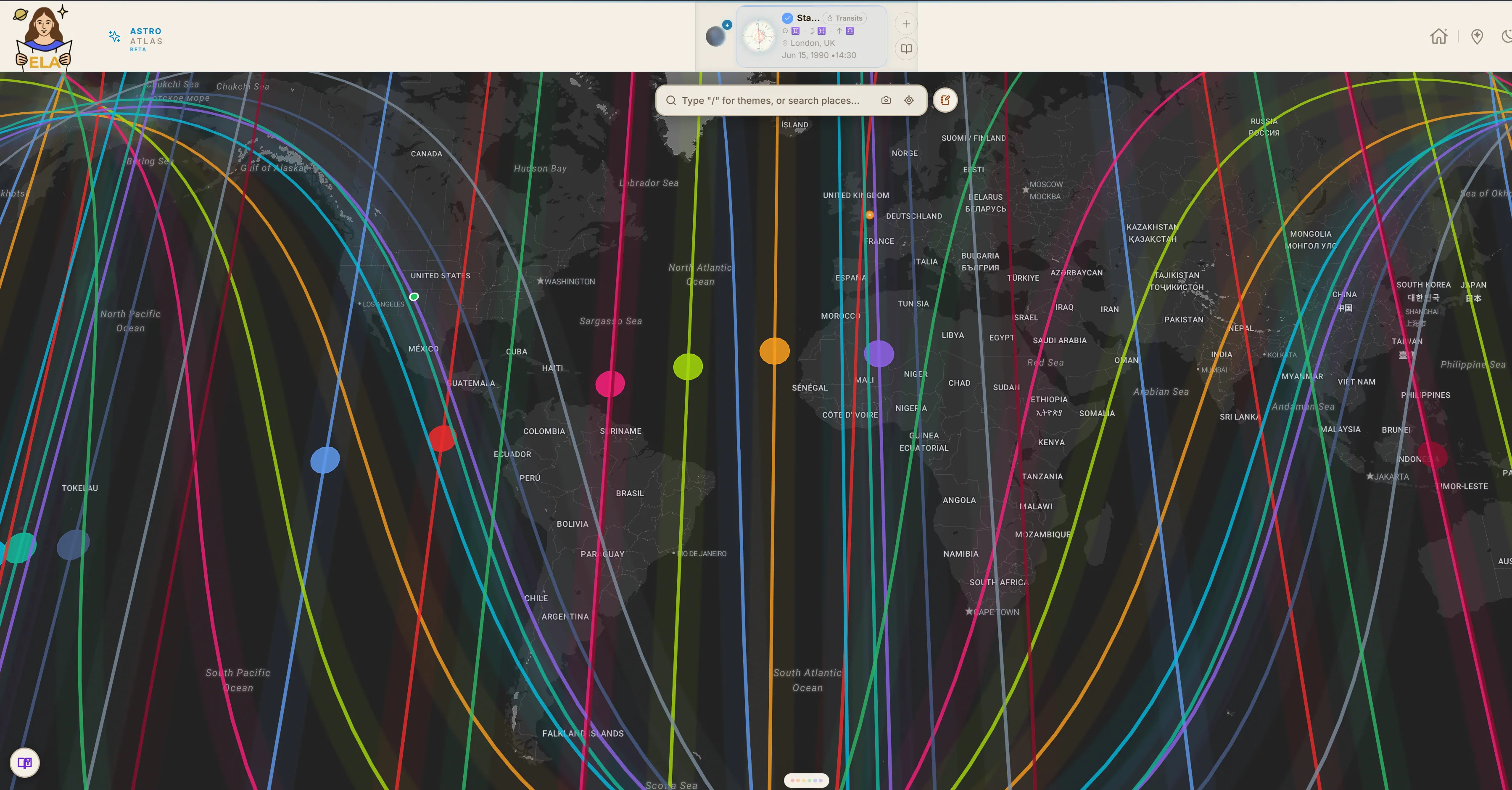 ELA Map — the interactive globe view